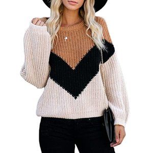 V-Shape Colorblock Sweater